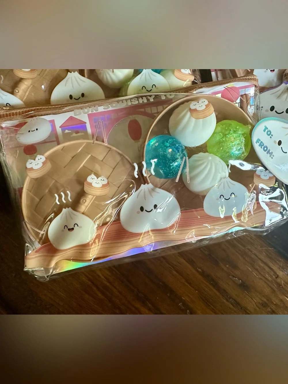 Squishy Dumpling Set - Cute White & Blue! Includes 4 Squishy Dumpling
